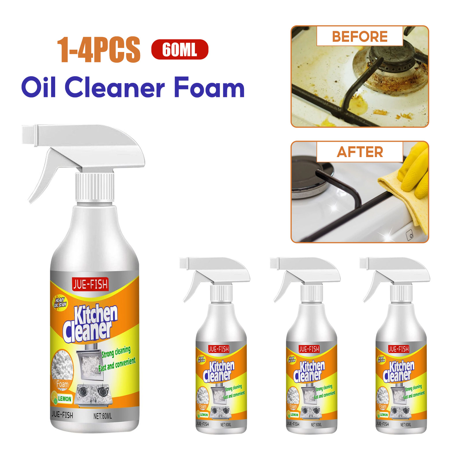 Commercial Kitchen Grease Cleaner - Yağ Temizleyici Kabarcık Sprey Sökücü Gres