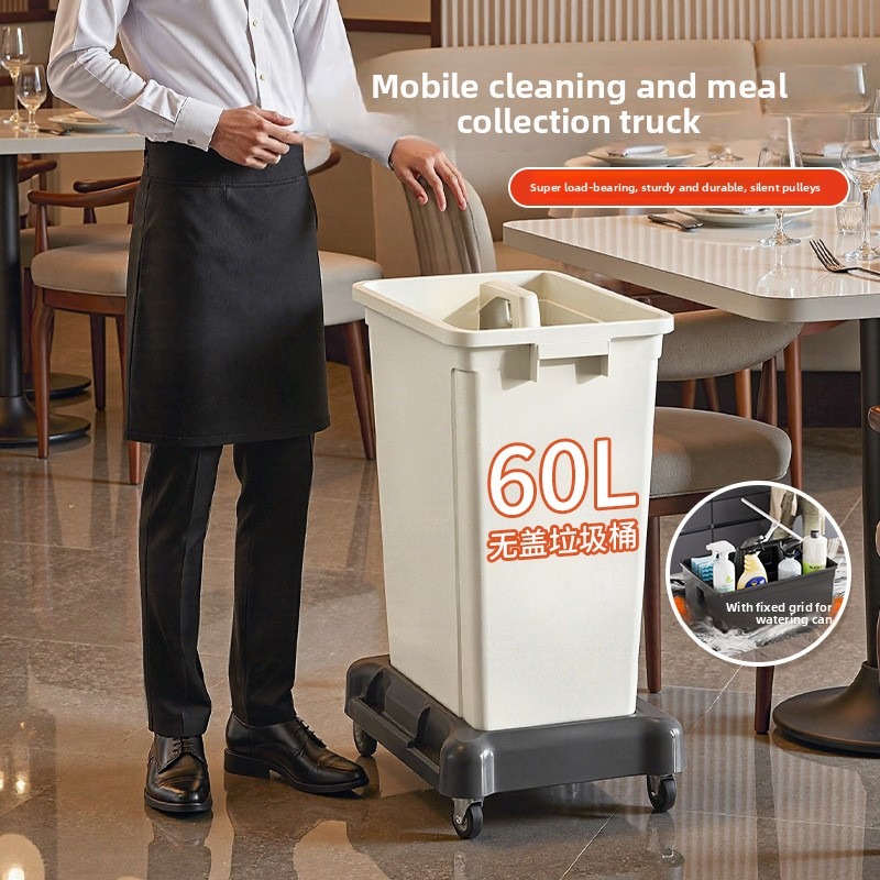 Commercial Kitchen Cleaning Services - Tekerlekli Restoran Servis Arabası Çöp Kovası