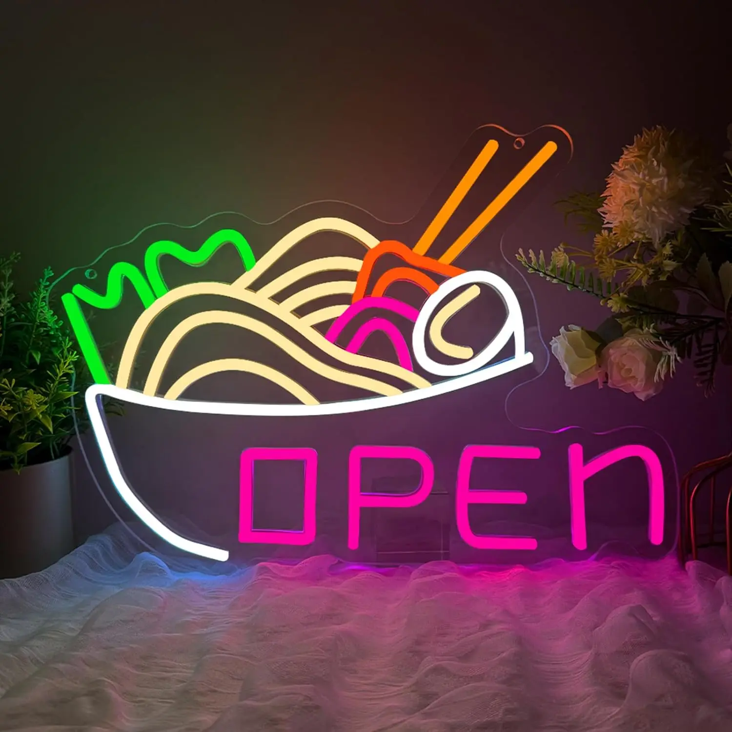 Commercial Kitchen Japanese - Ramen Kase Neon Işık Açık LED