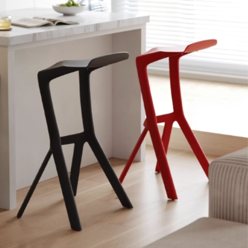Commercial Kitchen Japanese - Geometrik Tasarımlı Dayanıklı Plastik Mutfak Sandalyesi