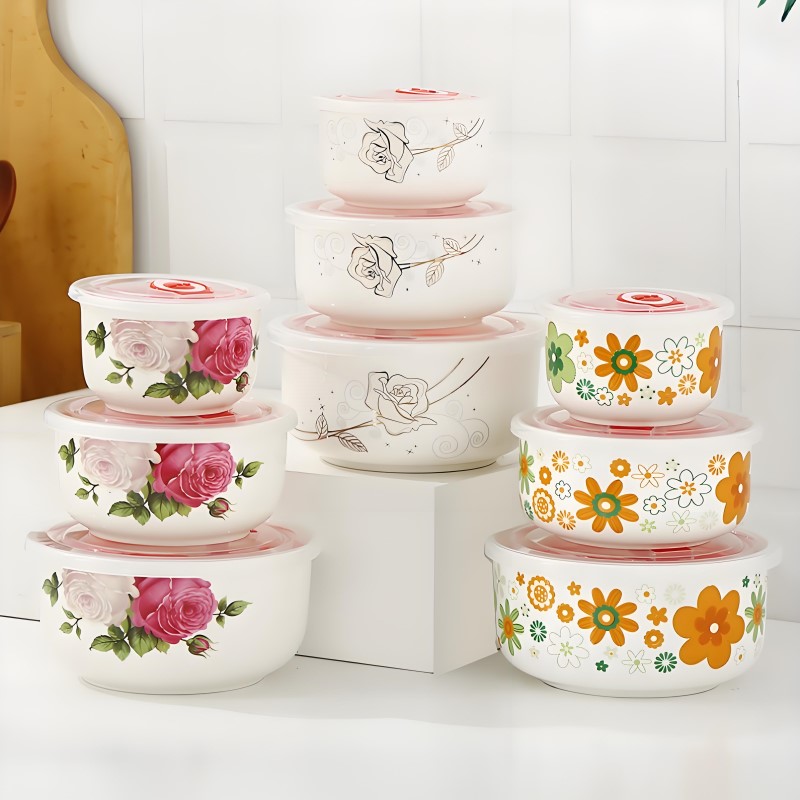 Food Warmer Display - Üç parçalı set, ince kemik çin